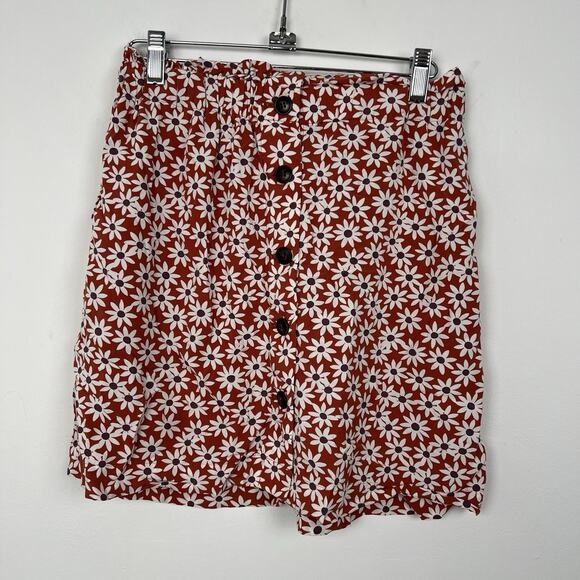 Madewell Size XS Paperbag Button-Front Mini Skirt in Falling Daisies Knee Length - Picture 2 of 9